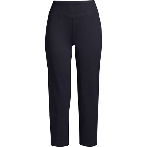 Lands' End Women's Plus Size Active Crop Yoga Pants - 3X - Black
