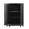 Black Bathroom Cabinet Triangle Corner Storage Cabinet with Adjustable Shelf Modern Style MDF Board - 4 of 4