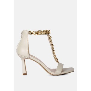 Real Gem T Strap Chain Detail Sandals Women - 1 of 4