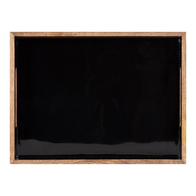 Ehrens Rectangular Natural and Black Mango Wood Tray