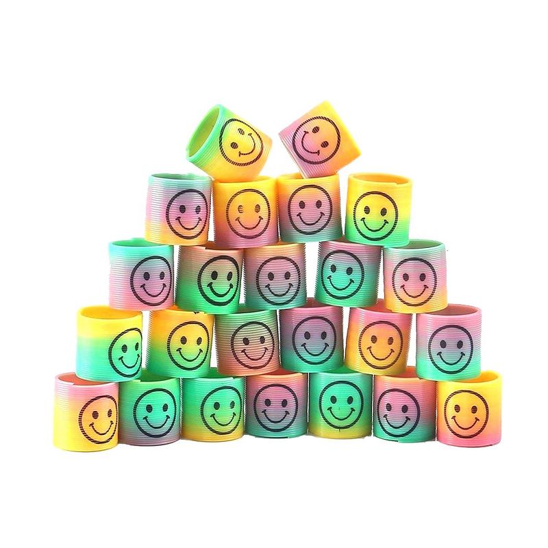 Insten 72 Pack Mini Emoji Rainbow Springs, Retro Toys Party Favors, 1 of 9