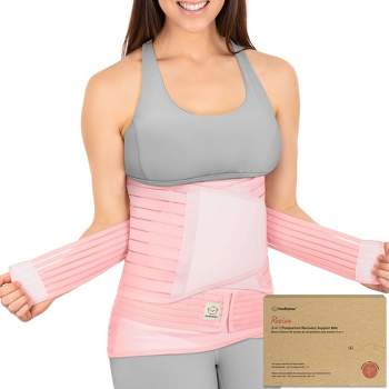 Revive 3 in 1 Postpartum Belly Band Wrap, Post Partum Recovery, Postpartum Waist Binder Shapewear (Blush Pink, Medium/Large)