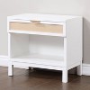 Comfort Pointe Bayport Nightstand White with Cane Inset: Coastal Style, 1 Drawer, Poplar Frame, No Assembly Required - 3 of 4