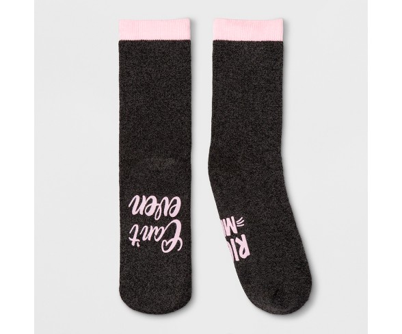 Women's "Can't Even Right Meow" Terry Socks - Charcoal Gray One Size