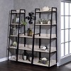 INFURNIC Decorative Bookshelf Industrial 3 Tier Ladder Design Storage Shelf with Sturdy Metal Frame, Beige, 24.5"*16.5"*37.5" - 2 of 4