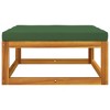 vidaXL Patio Footrest with Green Cushion Solid Wood Acacia - 4 of 4