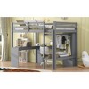 TIRAMISUBEST Twin/Full Size Loft Bed with Bulit-in L-shaped Desk, Wardrobe and Storage Shelves, Solid Wood Loft Bedframe with Ladder and Guardrail - 4 of 4