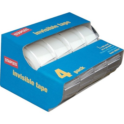 Staples Invisible Tape Caddies 3/4" x 11.1 yds 4/Pack (52384-P4D) 483534