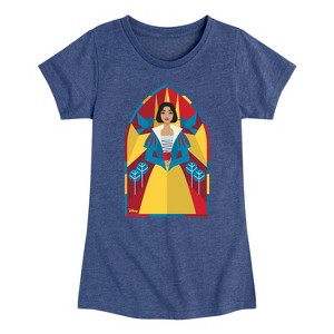 Girls' - Snow White - Stained Glass Fitted Short Sleeve Graphic T-Shirt - 1 of 4