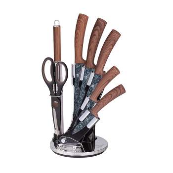 Berlinger Haus 6 Piece Kitchen Knife Set, Elegant Cooking Knives With Kitchen  Shears And Sharpener, Moonlight : Target