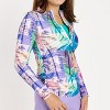 Calypsa Women's Plus Size Half-Zip Long Sleeve Rash Guard UPF 50+ Nora Swim Top - 3 of 4