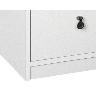 Modern Farmhouse Gray Oak & White 3-Drawer Storage Cabinet