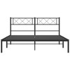 vidaXL Modern Black Metal Bed Frame with Supporting Headboard and Spacious Storage Space – Easy Assembly - 3 of 4