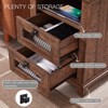 OKD 18'' Nightstand with Charging Station & 2 Drawers, Square End Table - 2 of 4