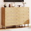 homfan Rattan 5 Drawer Dresser, 44''Tall Narrow Chest of Drawer, Farmhouse Wooden Vertical Dresser with Metal Legs, Modern Cabinet for Bedroom - 4 of 4
