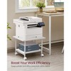 Industrial Under Desk Printer Stand 2-Tier Mobile Machine Cart with Shelf Heavy Duty Storage Rack for Office and Home Rustic - 2 of 4
