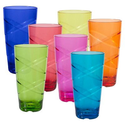 CreativeWare Set of 8 Circus Tumblers 24oz Acrylic