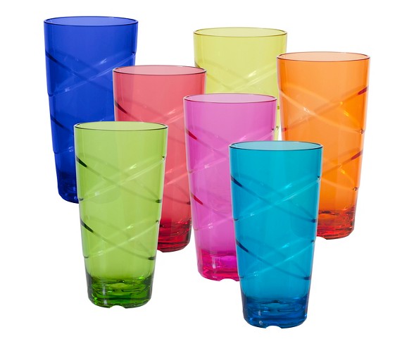 CreativeWare Set of 8 Circus Tumblers 24oz Acrylic