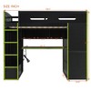 TIRAMISUBEST Full Size Loft Bed Built-in Desk w/ Charging Station, Wood Storage Gaming Bed Frame w/ Wardrobe and Drawers - 3 of 4
