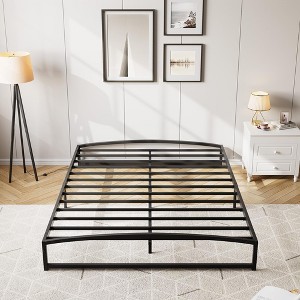 Low Bed Frame Full Size, 6-Inch Heavy Duty Metal Platform, No Box Spring Required, Noise-Free, Non-Slip, Easy Assembly, White - 1 of 4