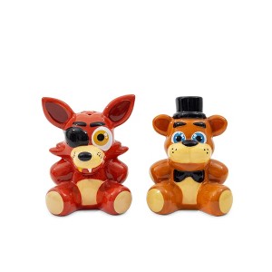 Silver Buffalo Five Nights At Freddy's Freddy and Foxy Ceramic Salt and Pepper Shaker Set - 1 of 4