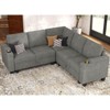 Belffin L-Shaped Fabric Sectional Couch - Modular Design with Hidden Storage & Removable Cup Holder - 2 of 4