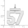 Black Bow Jewelry Sterling Silver, Athletic Collection, Large Polished Number 57 Pendant - 2 of 3