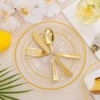 Itopfox 700-Piece Gold Dinnerware Set for 100 Guests - Clear Disposable Plates, Cups, Napkins & Silverware for Parties, Weddings & Events - 2 of 4