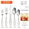 Aoibox 40-Piece Stainless Steel Flatware Set, Service for 8, Modern Cutlery for Home, Includes Knives, Spoons, Forks, Mirror Polished, Dishwasher Safe - 2 of 4