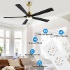 60" Gold Modern LED Ceiling Fan with Lights and Remote for Living Room and Kitchen - 2 of 4