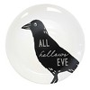 Transpac 8.0 Inch Halloween Line Art Plates St/4 Black Cat Ghost Crow Skull Dessert Plates - 2 of 4