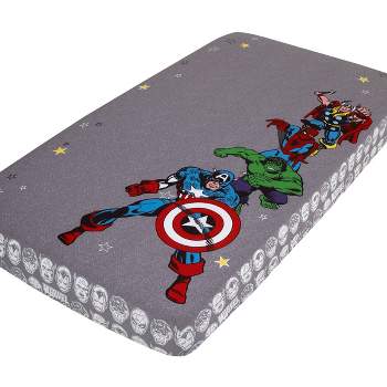 Marvel Comic Photo Op Fitted Crib Sheet - Gray