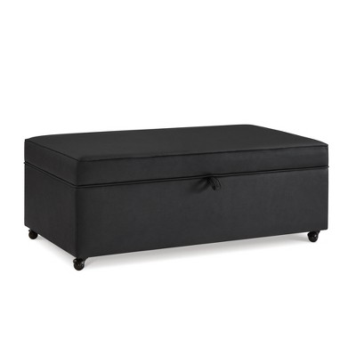 VYNXARIA Black Large with Storage, Modular, Wheels Modern Comfortable Sofa Ottoman