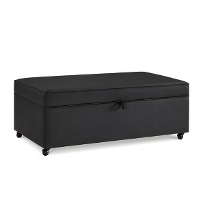 VYNXARIA Black Large with Storage, Modular, Wheels Modern Comfortable Sofa Ottoman - 1 of 4