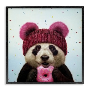 Stupell Industries Happy Panda Bear with Donut, 12" x 12" - 1 of 4