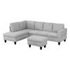 DOMETOUR Modern 3-Piece Living Room Sofa Set (Sofa+Left Side Chaise+Ottoman) - 2 of 4