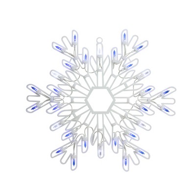 Northlight 15" LED Lighted Pure White and Blue Snowflake Christmas Window Silhouette Decor