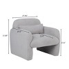 APRILSOUL 31.89"Stylish and Minimalist Teddy Fleece Single Sofa Chair with Arms and Pillow - 4 of 4
