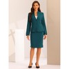INSPIRE CHIC Women's Collarless Blazer and Formal Pencil Skirt Business Suit Set 2 Pcs - 4 of 4