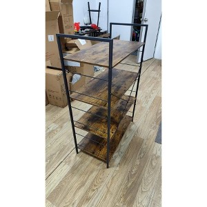 4 Tier Bookshelf, Large Bookcase with Steel Frame, Industrial Book Shelves for Home Office, Living Room, Rustic Book Shelf Organization and Storage - 1 of 1