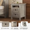 2-Drawer Farmhouse Nightstand with Durable Particle Board Frame and Compact Size for Bedroom Storage Use-Cuddlewood - 2 of 4