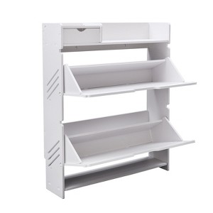 YIYIBYUS 3 Tier Free Standing Shoe Storage Cabinet With 2 Flip Door - 1 of 4
