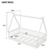 Okak Twin/Full Size Floor Bed Frame with Removable Tent-Shaped Roof & 360°Safety Guardrails for Toddlers 2-6 Years, Easy Assembly Kids Bed, Kids Room - 2 of 4