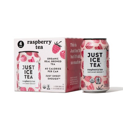 JUST ICE TEA Raspberry Black Tea - 4pk/12 fl oz Cans