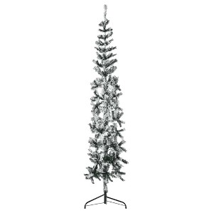 Aghana Digitals 240cm Semi-Round Slim PVC Artificial Half Christmas Tree with Snow, 324 Tips, Green - 1 of 4