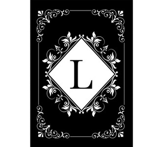 Briarwood Lane Double Sided House Flag 40x28 For Outdoor Black and White Monogram L House Flag - 1 of 4
