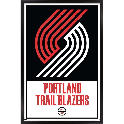  Trends International Gallery Pops NBA Portland Trail Blazers -  Global Logo Wall Art Wall Poster, 12 x 12, White Framed Version :  Everything Else