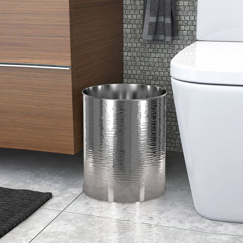 Metropolitan Metal Bathroom Wastebasket - Nu Steel, 5 of 7