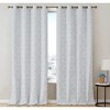 HLC.ME Versailles Lattice Flocked 100% Complete Blackout Thermal Insulated Window Curtain Grommet Panels, Set of 2 - 2 of 4