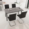 5-Piece Expandable Dining Set with Rectangular Table and 4 C-shaped Tubular Cushioned Armless Chairs - 2 of 4